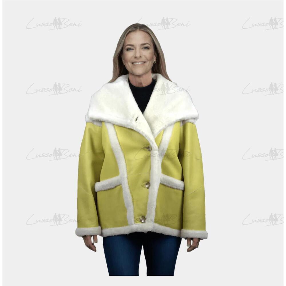 NEW LUSSO BENI velocity bomber jacket in yellow/white